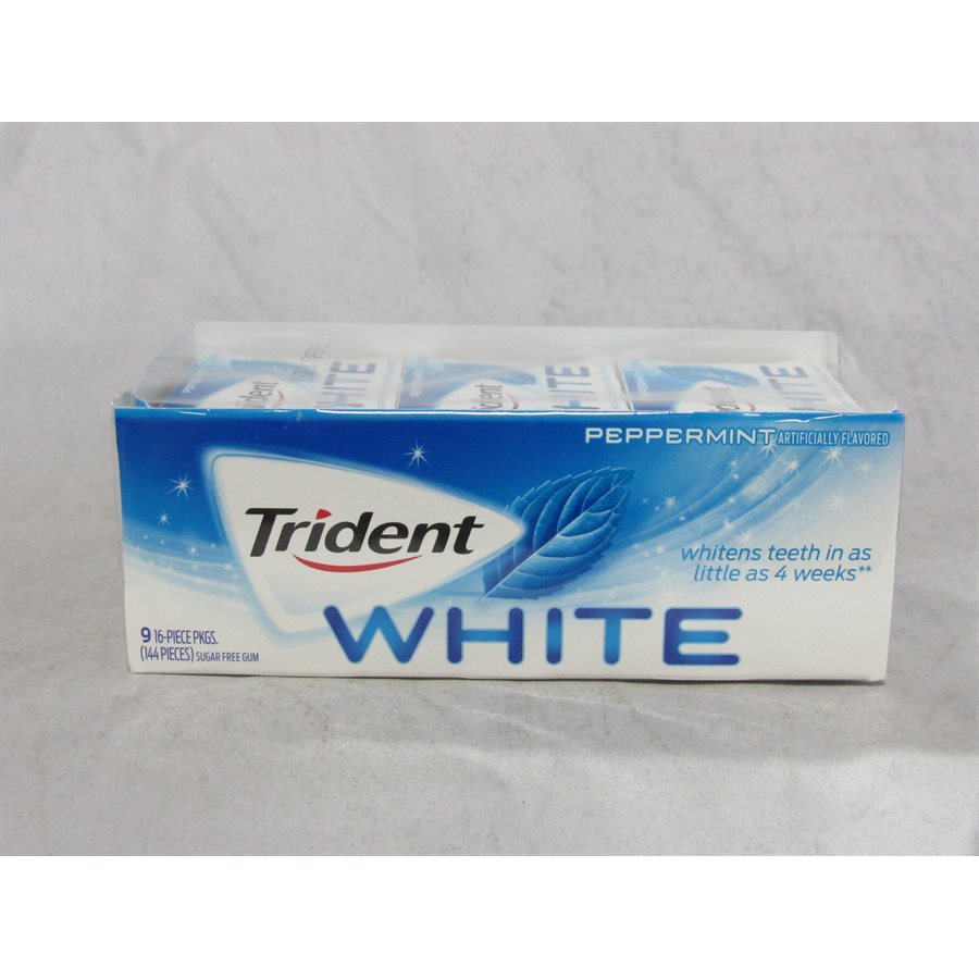 TRIDENT WHITE PEPPERMINT 9CT