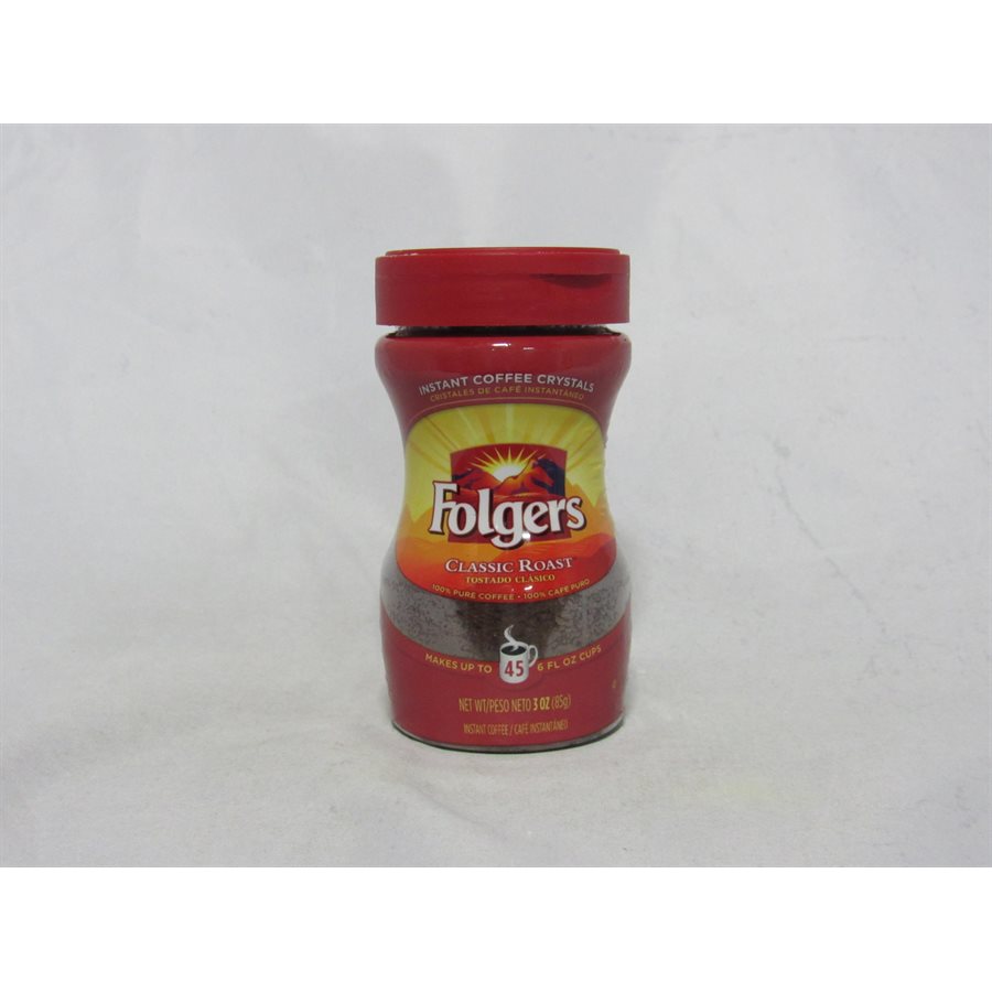 FOLGERS INSTANT COFFEE 3OZ EA