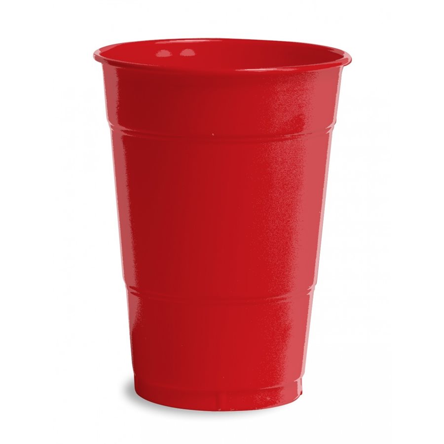 PLASTIC CUP RED 16CT 16OZ / 48CT