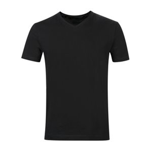 T-SHIRT BLACK V-NECK L 6CT