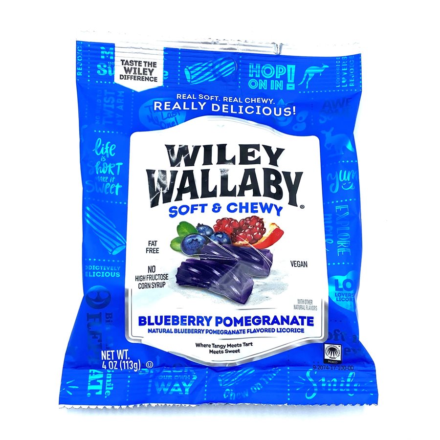 WILEY WALLABY PEG HUCKLEBERRY LICORICE 4OZ