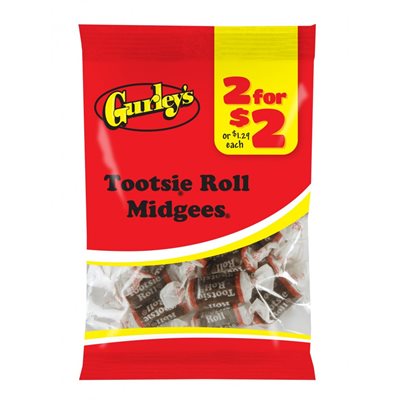 GURLEY'S 2 / $2 TOOTSIE MIDGEES 2OZ / 12CT